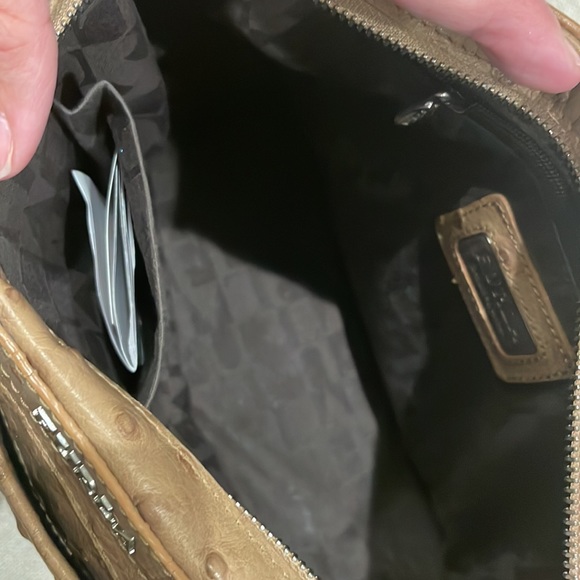 FURLA ostrich handbag. Only wore twice it’s like brand new. - Picture 6 of 17
